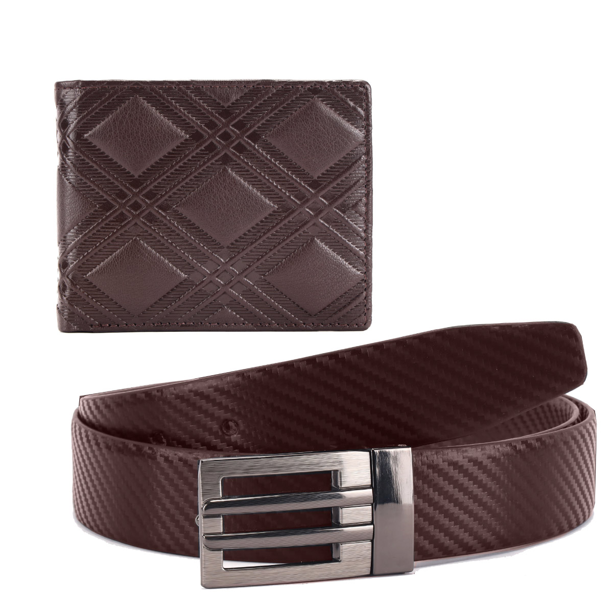 The Maverick Box- Leather Wallet and Belt Combo Gift For Men (Brown)