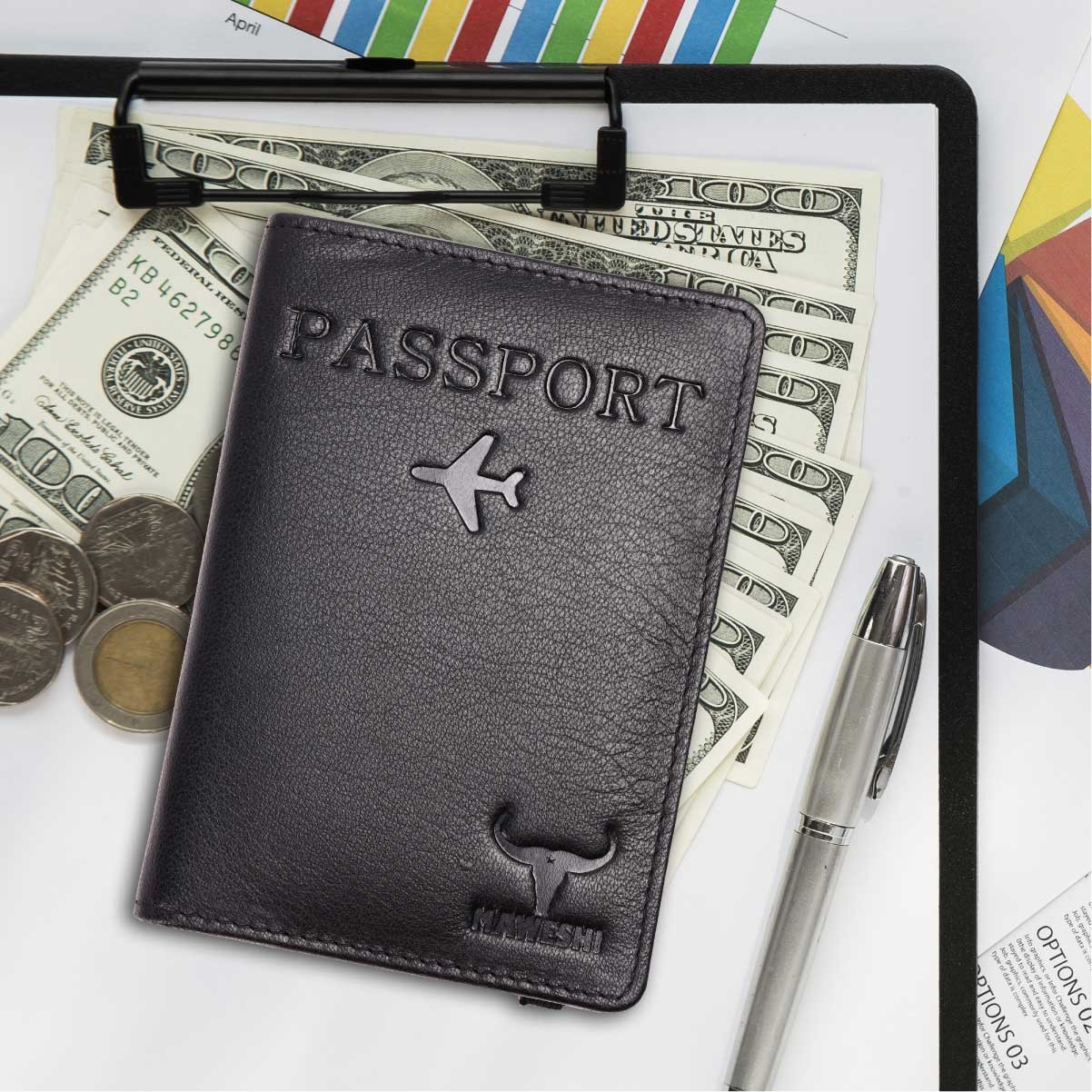 Arsenal Leather Black Passport Cover